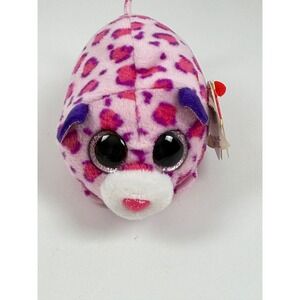 Ty Teeny Tys Olivia Leopard Plush Pink Purple Stackable 2016 NWT